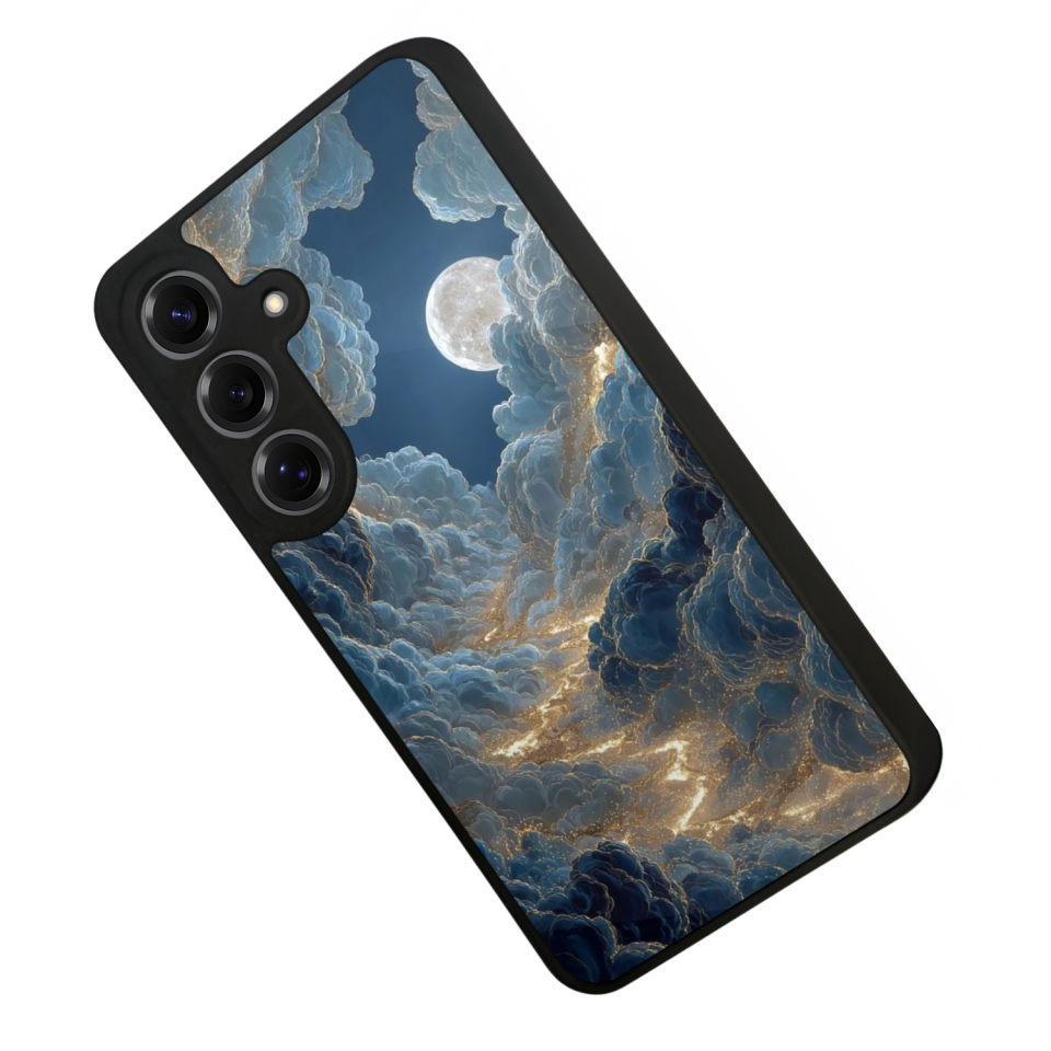 Samsung Galaxy S25 Uyumlu Ay Tasarımlı Glossy Premium Kılıf