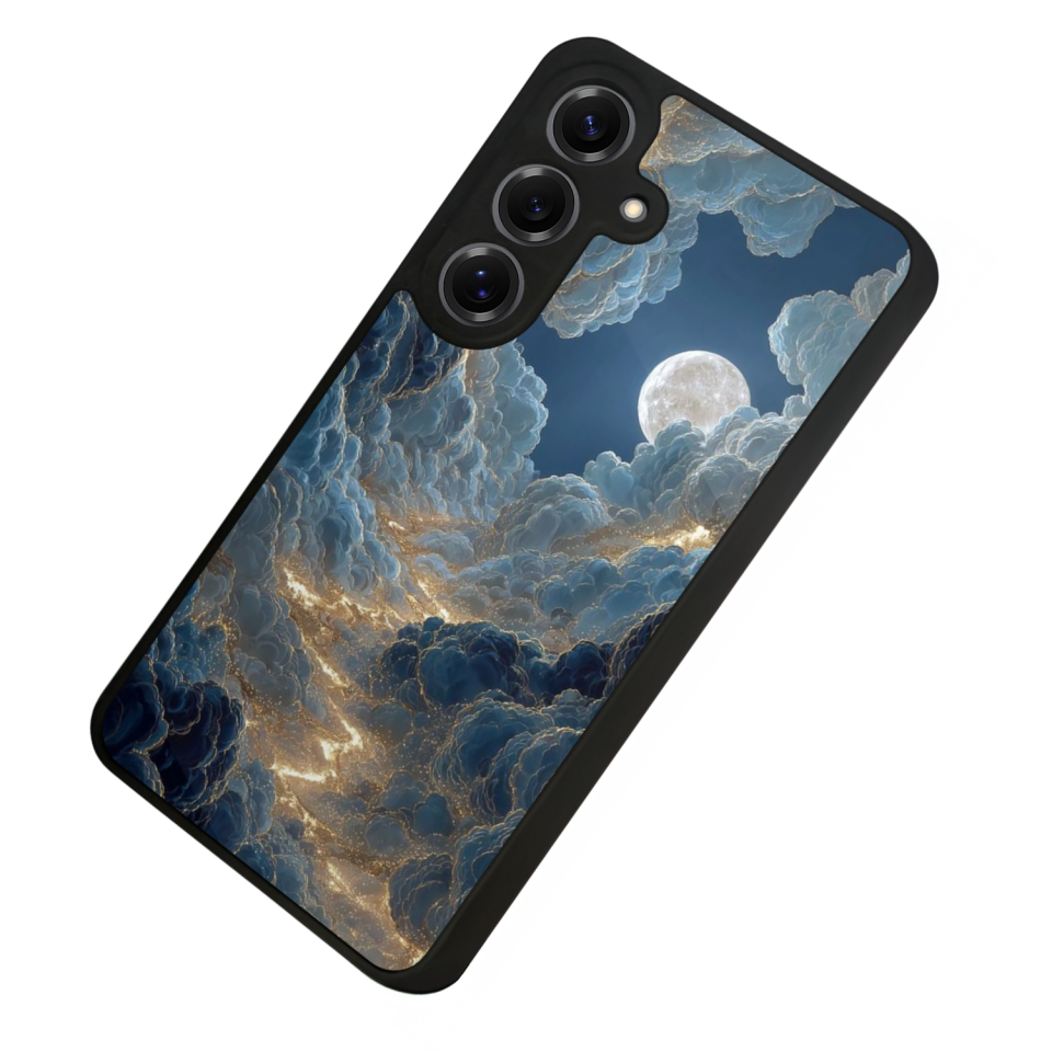 Samsung Galaxy S25 Uyumlu Ay Tasarımlı Glossy Premium Kılıf