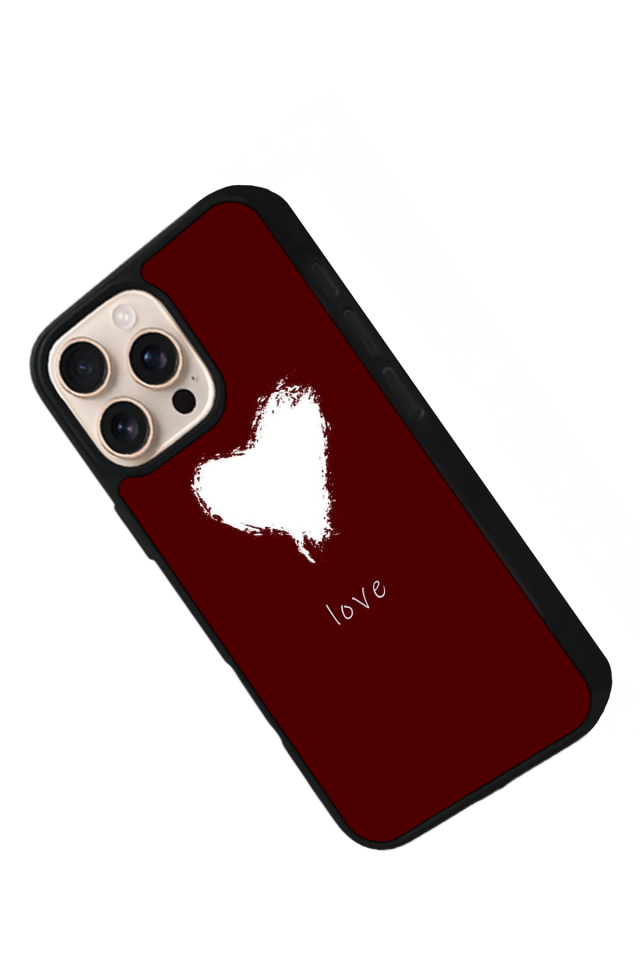 iPhone 16 Pro Max Uyumlu Kalp Love Tasarımlı Glossy Premium Kılıf