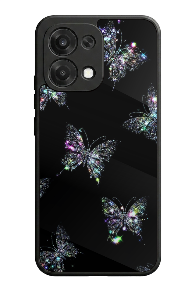 Oppo A6 Pro Uyumlu Kelebek Tasarımlı Glossy Premium Kılıf