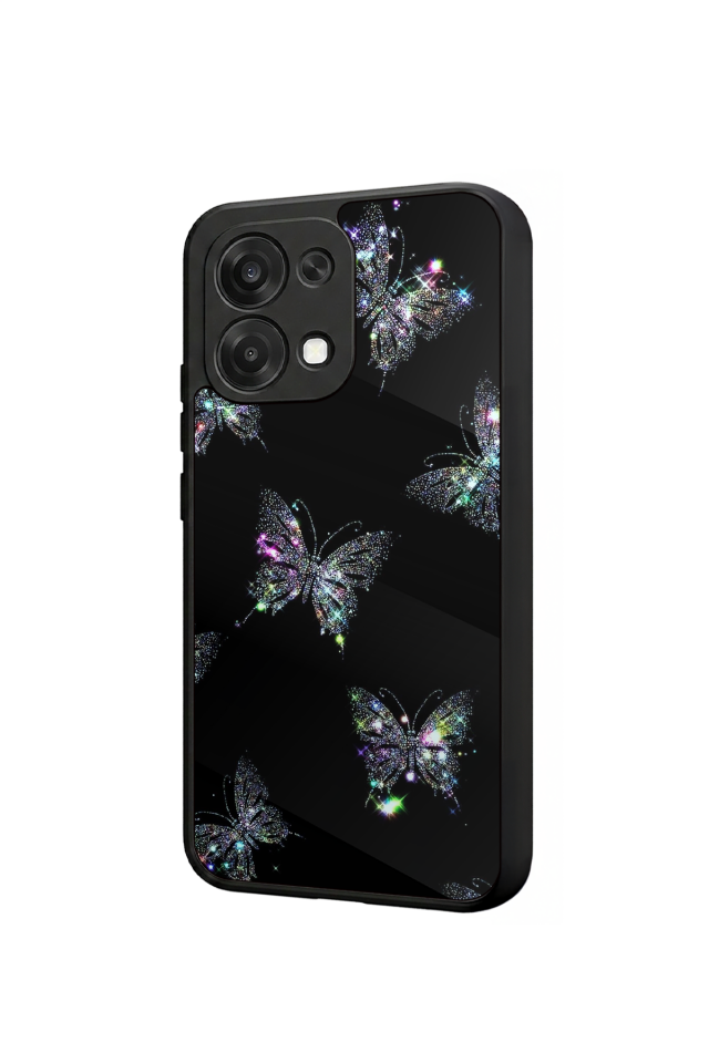 Oppo A6 Pro Uyumlu Kelebek Tasarımlı Glossy Premium Kılıf
