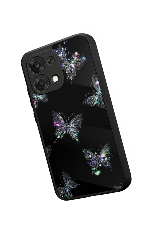Oppo A6 Pro Uyumlu Kelebek Tasarımlı Glossy Premium Kılıf