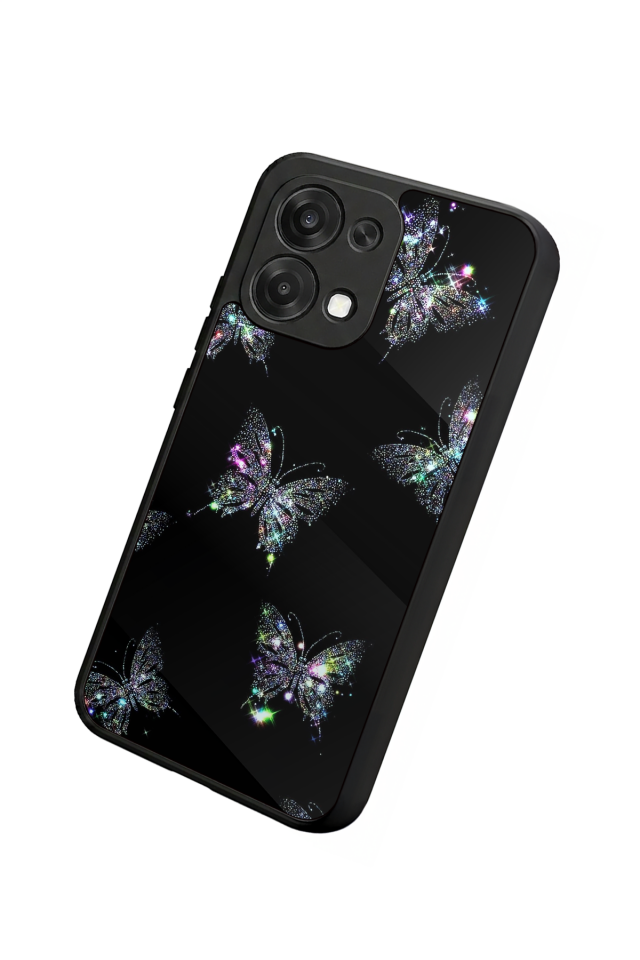 Oppo A6 Pro Uyumlu Kelebek Tasarımlı Glossy Premium Kılıf