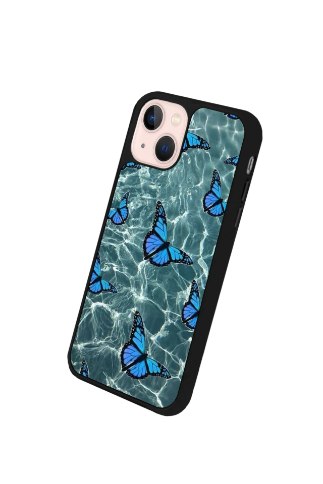 iPhone 13 Mini Uyumlu Kelebek Tasarımlı Glossy Premium Kılıf