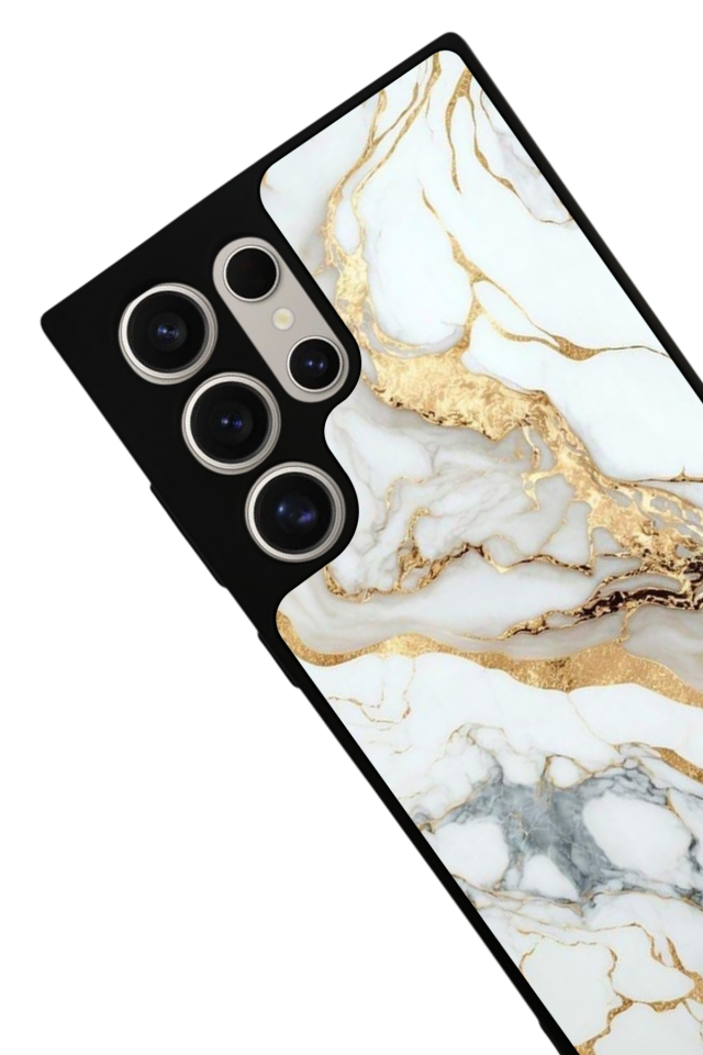 Samsung Galaxy S22 Ultra Uyumlu Mermer Marble Tasarımlı Glossy Premium Kılıf