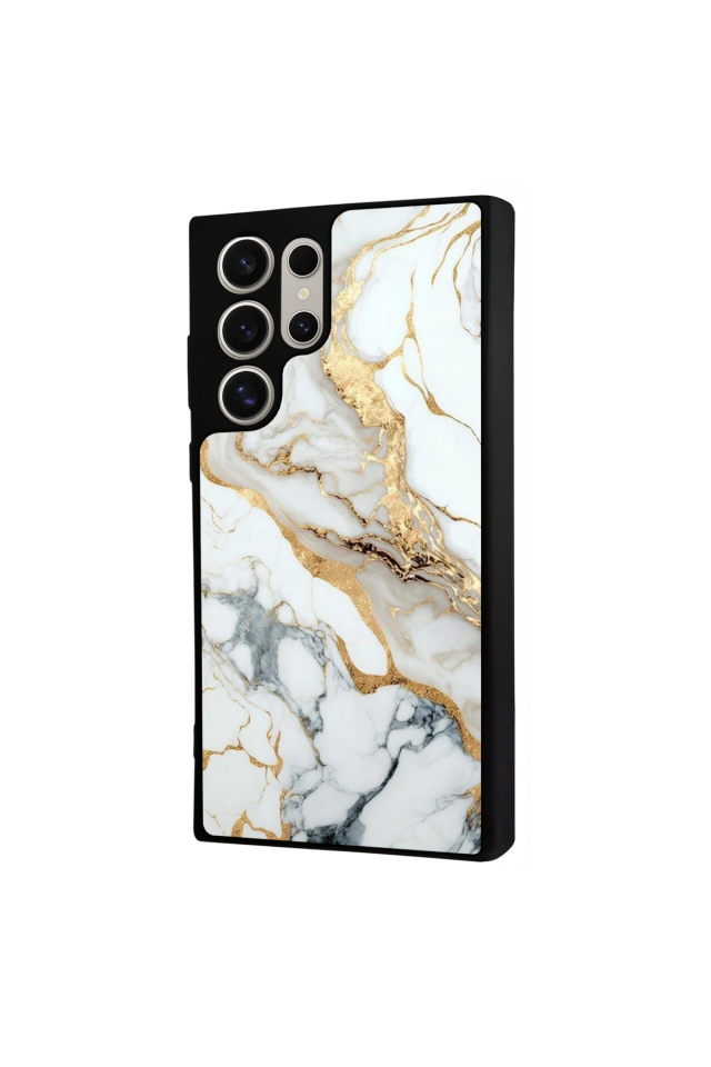 Samsung Galaxy S22 Ultra Uyumlu Mermer Marble Tasarımlı Glossy Premium Kılıf