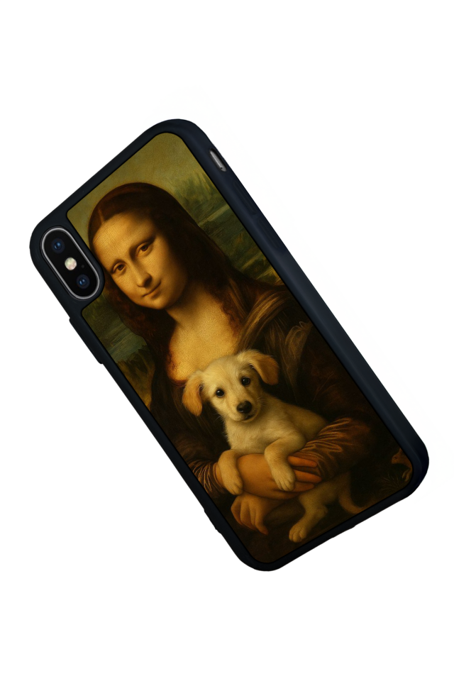 iPhone X/ XS Uyumlu Monalisa Tasarımlı Glossy Premium Kılıf