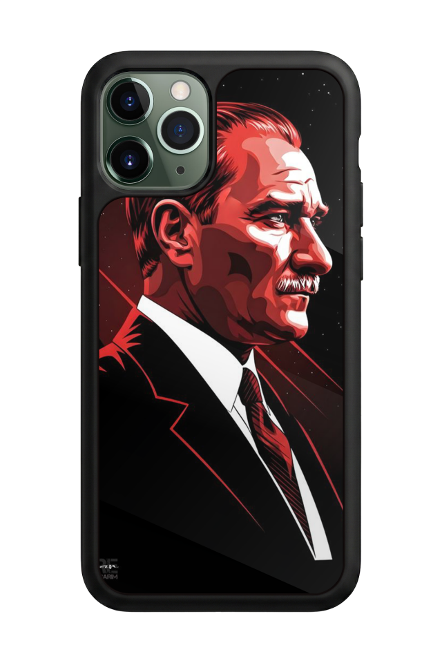 iPhone 11 Pro Uyumlu Mustafa Kemal Ataturk Tasarımlı Glossy Premium Kılıf