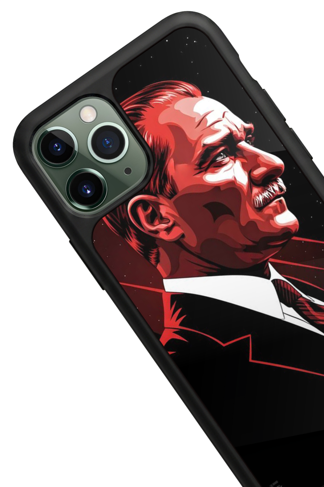 iPhone 11 Pro Uyumlu Mustafa Kemal Ataturk Tasarımlı Glossy Premium Kılıf