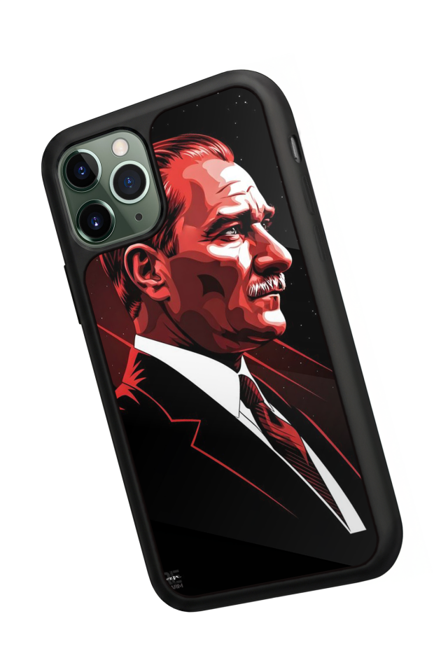 iPhone 11 Pro Uyumlu Mustafa Kemal Ataturk Tasarımlı Glossy Premium Kılıf