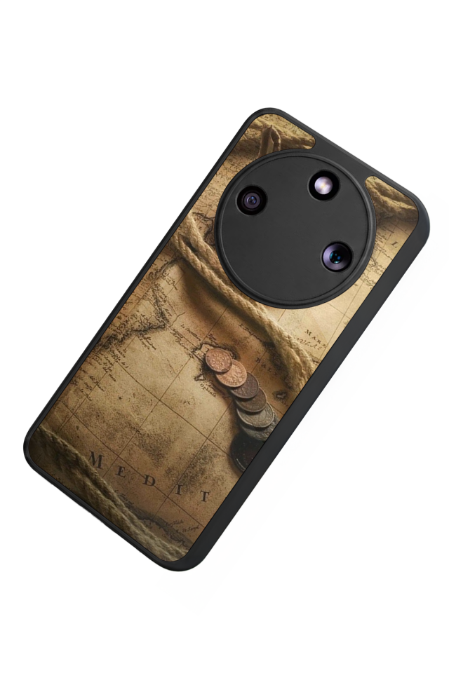 Honor Magic 8 Lite Uyumlu Pusula Tasarımlı Glossy Premium Kılıf