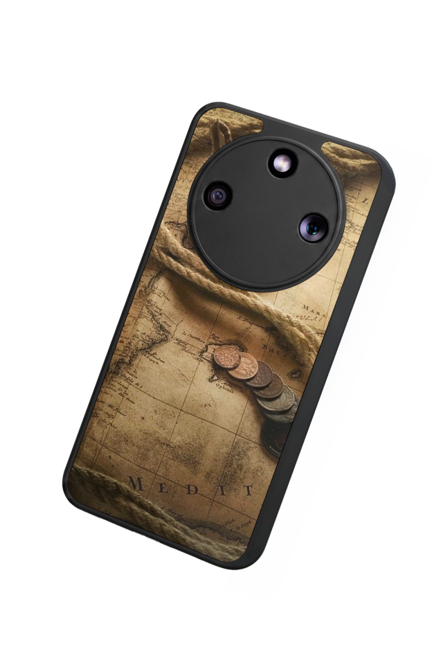 Honor Magic 8 Lite Uyumlu Pusula Tasarımlı Glossy Premium Kılıf