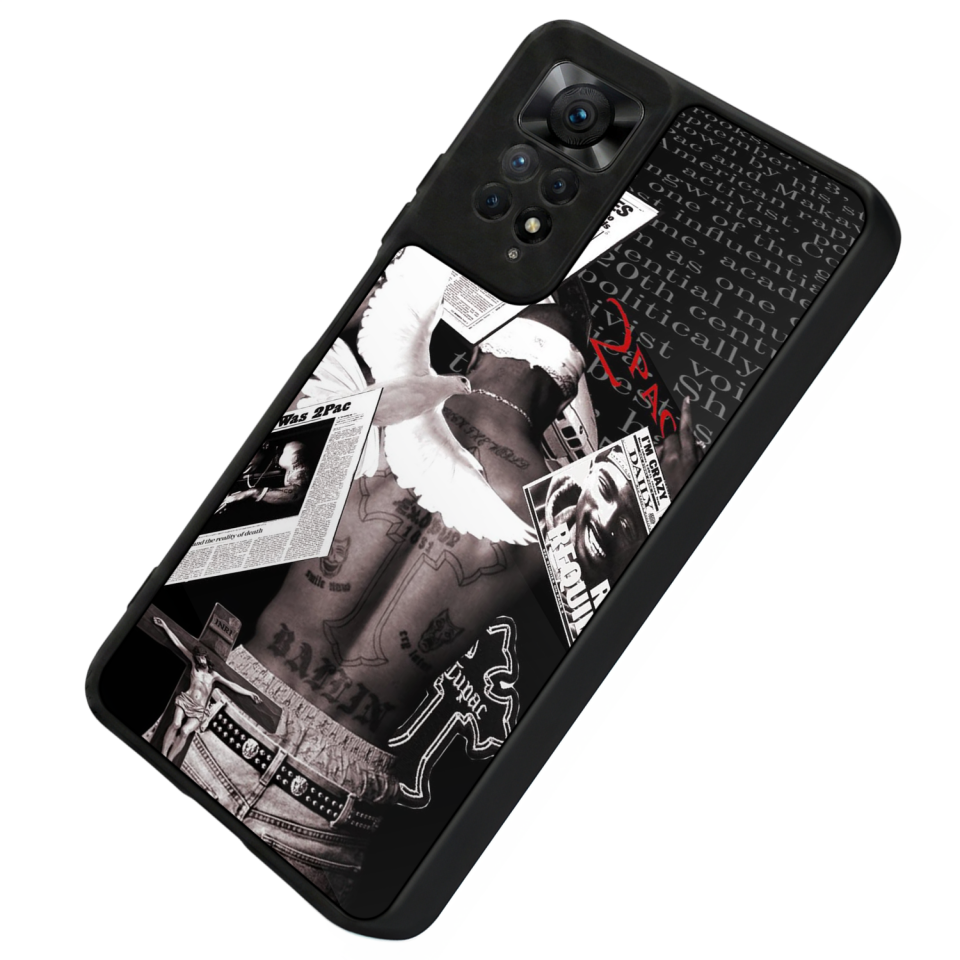 Xiaomi Redmi Note 12 Pro Uyumlu Tupac Tasarımlı Glossy Premium Kılıf