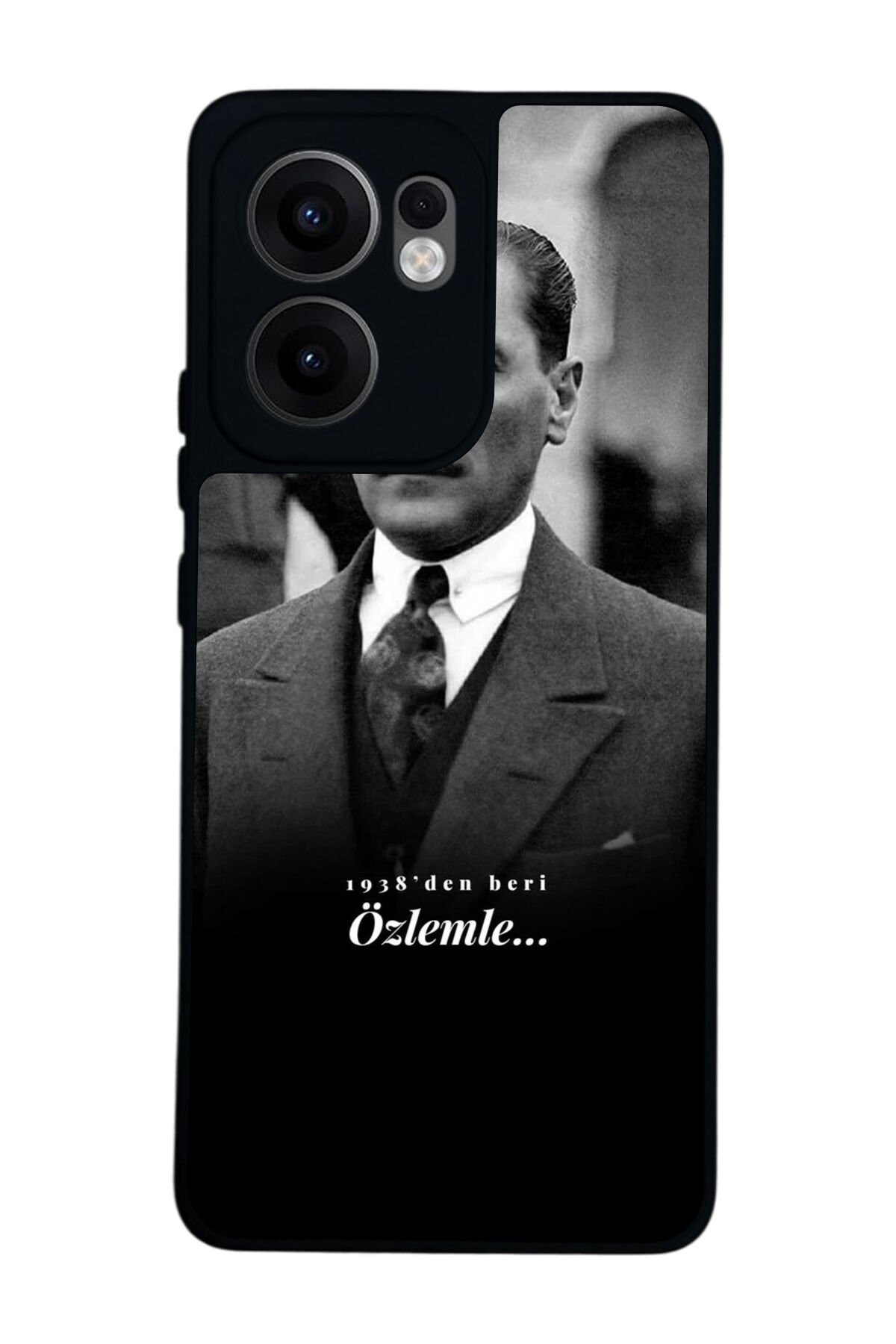 Oppo Reno 13F Uyumlu Mustafa Kemal Ataturk Tasarımlı Glossy Premium Kılıf