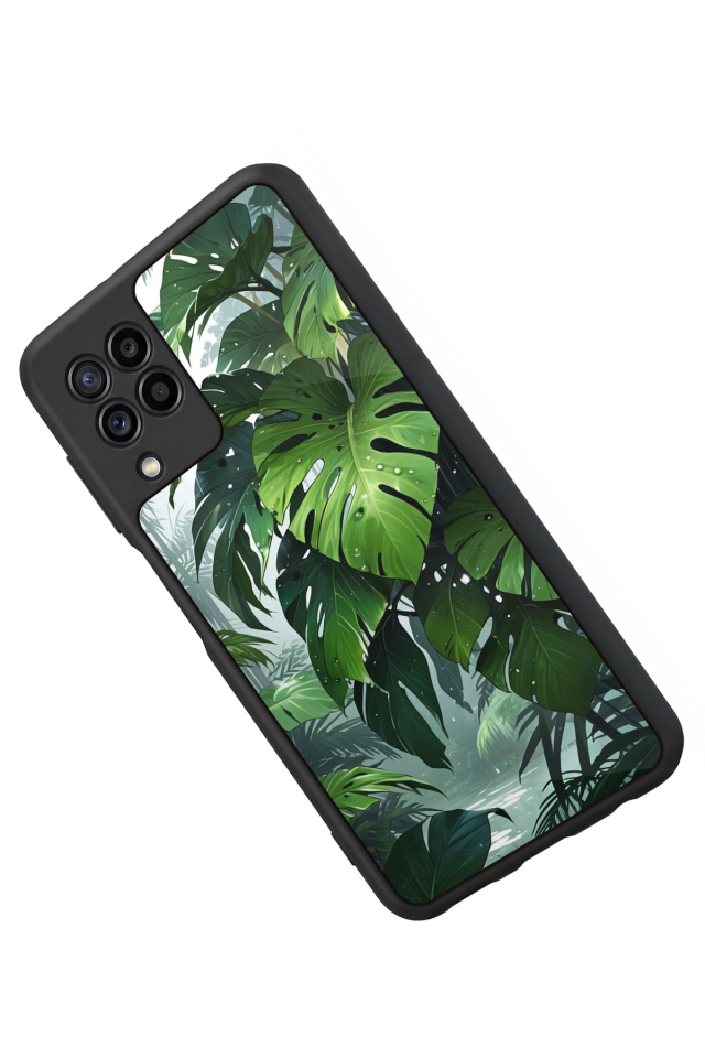 Samsung Galaxy M22 Uyumlu Botanik Tasarımlı Glossy Premium Kılıf