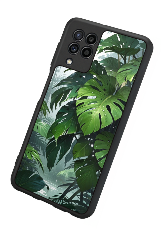 Samsung Galaxy M22 Uyumlu Botanik Tasarımlı Glossy Premium Kılıf