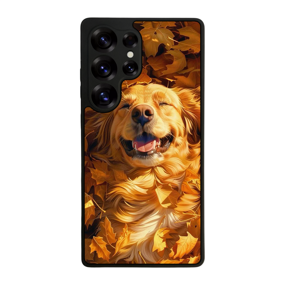 Samsung Galaxy S25 Ultra Uyumlu Golden Kopek Tasarımlı Glossy Premium Kılıf