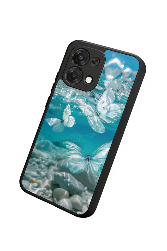 Oppo A6 Pro Uyumlu Kelebek Tasarımlı Glossy Premium Kılıf