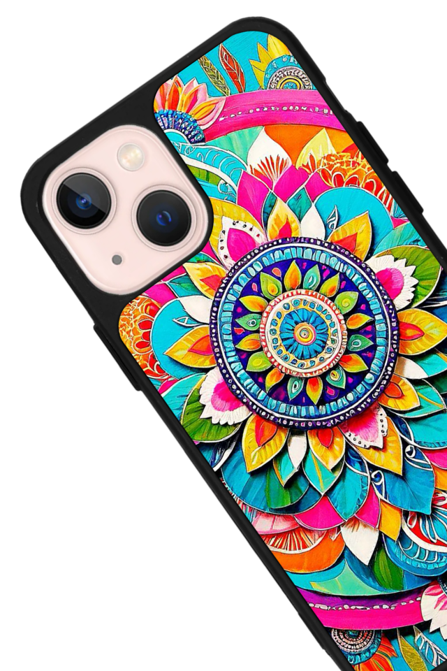 iPhone 15 Plus Uyumlu Mandala Tasarımlı Glossy Premium Kılıf