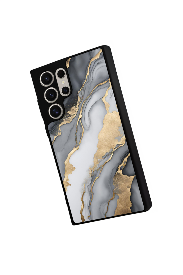 Samsung Galaxy S22 Ultra Uyumlu Mermer Marble Tasarımlı Glossy Premium Kılıf