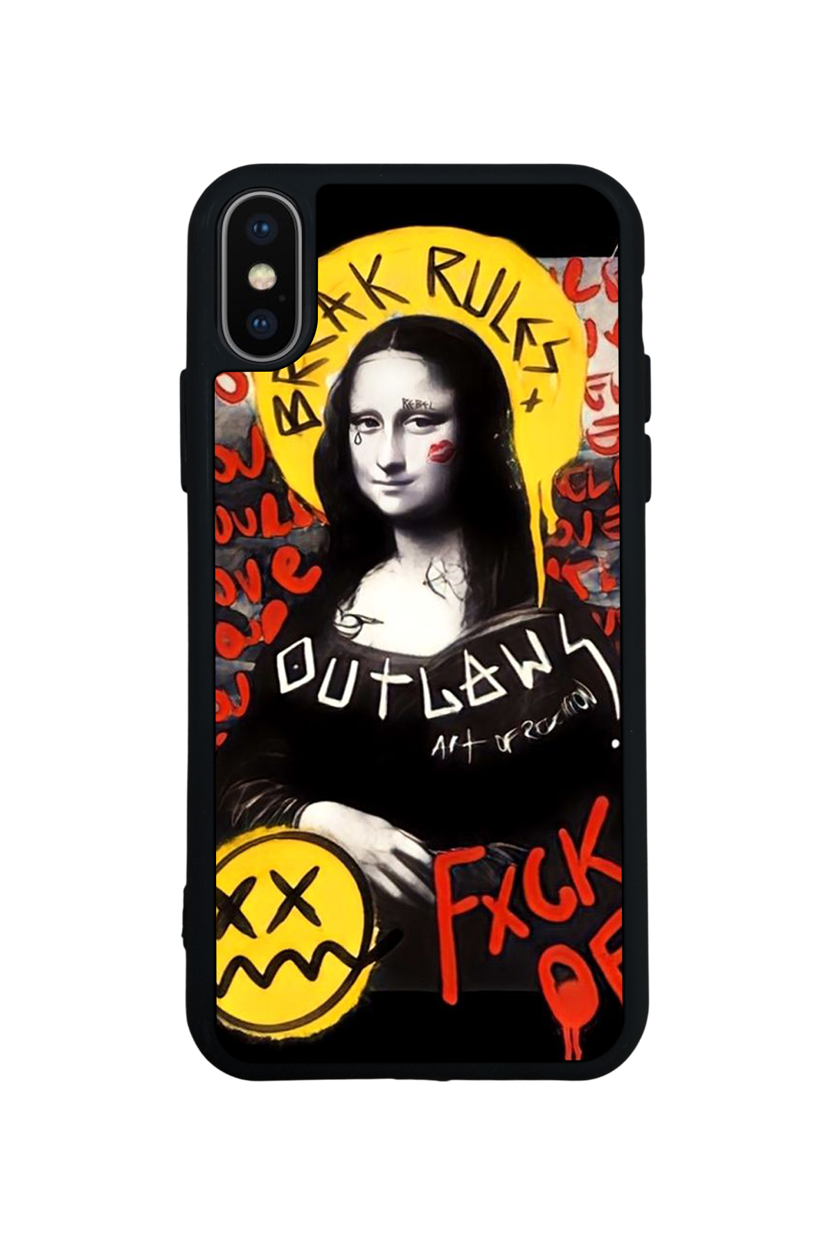 iPhone X/ XS Uyumlu Monalisa Tasarımlı Glossy Premium Kılıf