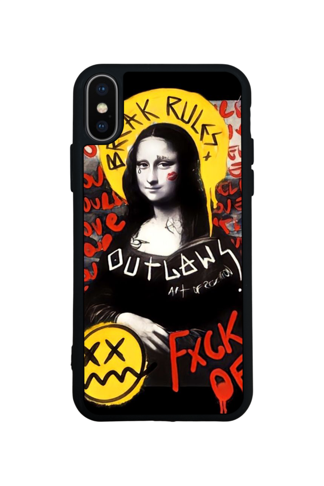 iPhone X/ XS Uyumlu Monalisa Tasarımlı Glossy Premium Kılıf