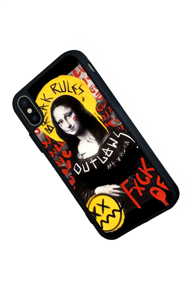 iPhone X/ XS Uyumlu Monalisa Tasarımlı Glossy Premium Kılıf