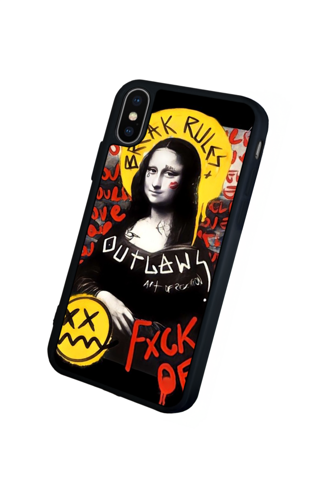 iPhone X/ XS Uyumlu Monalisa Tasarımlı Glossy Premium Kılıf