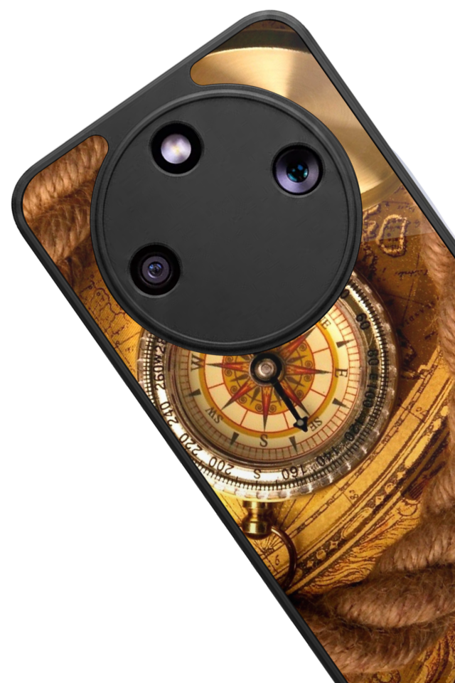 Honor Magic 8 Lite Uyumlu Pusula Tasarımlı Glossy Premium Kılıf