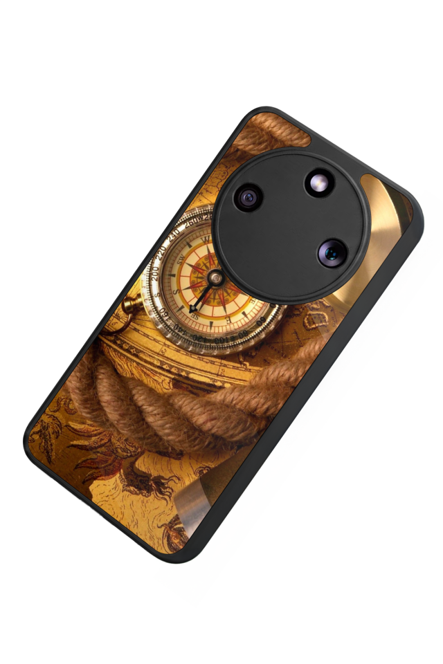 Honor Magic 8 Lite Uyumlu Pusula Tasarımlı Glossy Premium Kılıf