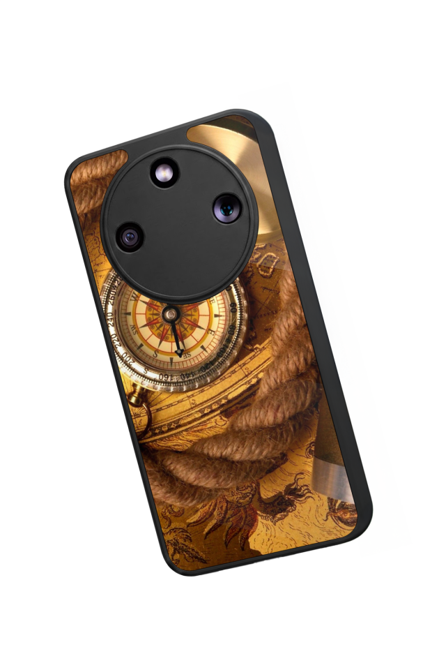 Honor Magic 8 Lite Uyumlu Pusula Tasarımlı Glossy Premium Kılıf