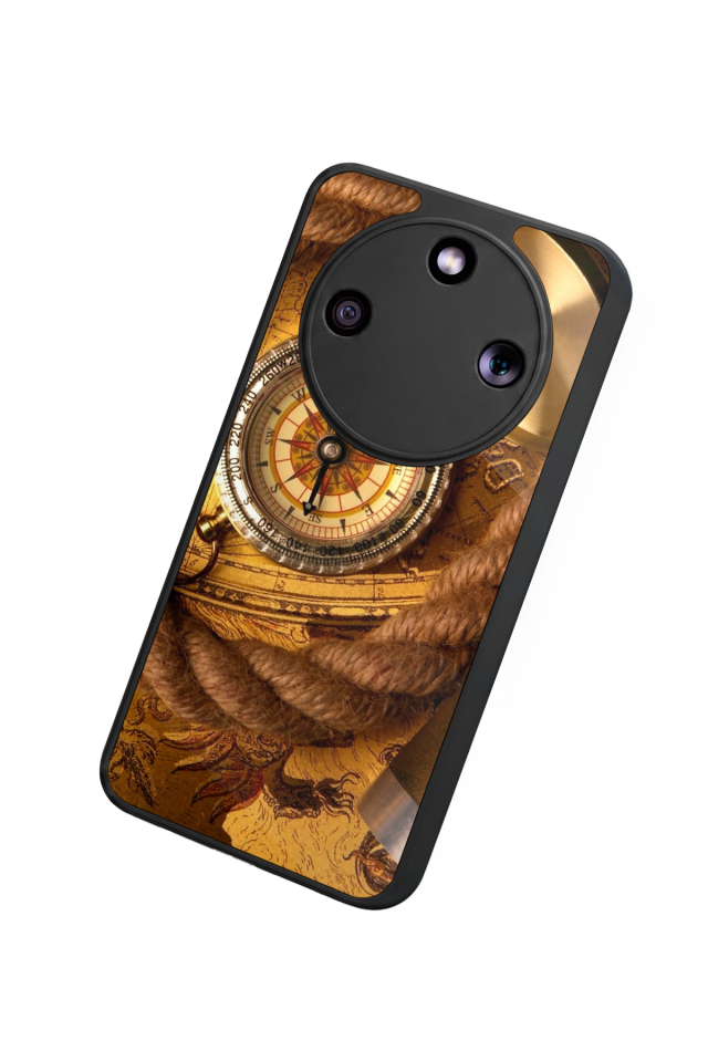 Honor Magic 8 Lite Uyumlu Pusula Tasarımlı Glossy Premium Kılıf