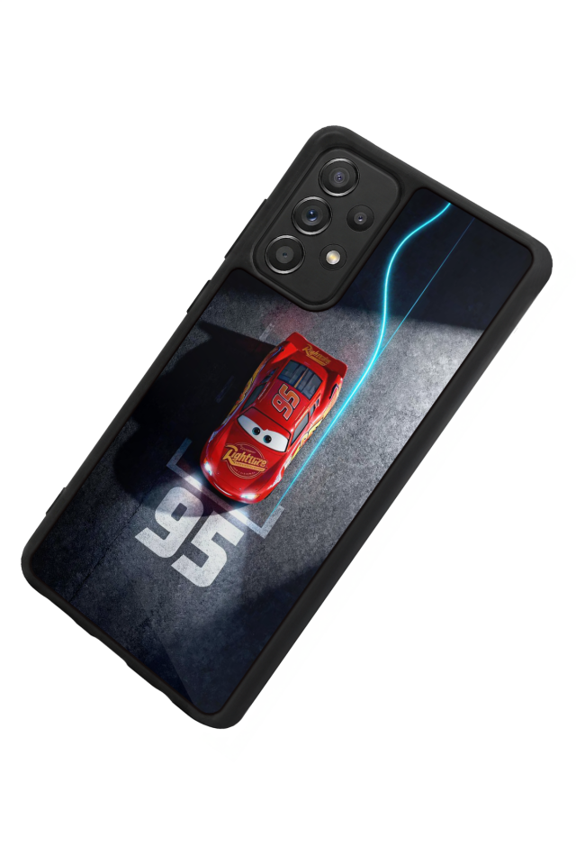 Samsung Galaxy A72 Uyumlu Şimsek McQueen Tasarımlı Glossy Premium Kılıf