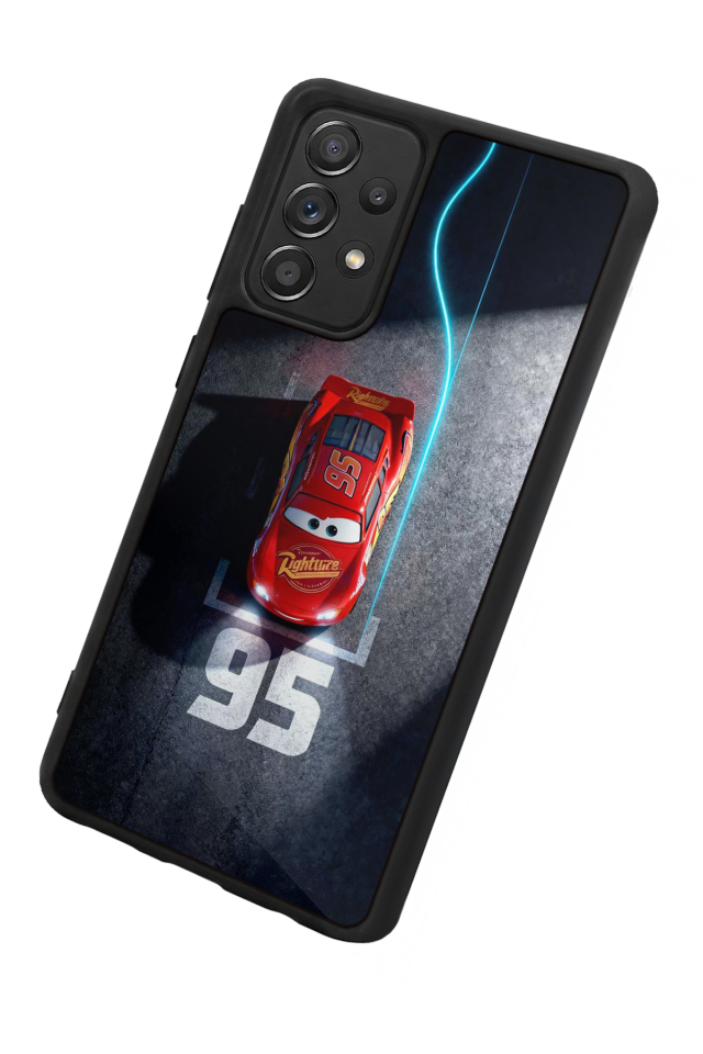 Samsung Galaxy A72 Uyumlu Şimsek McQueen Tasarımlı Glossy Premium Kılıf