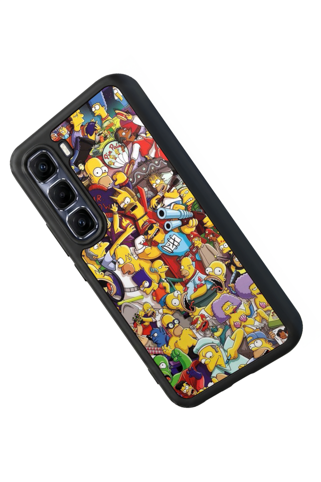 Infinix Hot 60 Pro Plus Uyumlu The Simpsons Tasarımlı Glossy Premium Kılıf