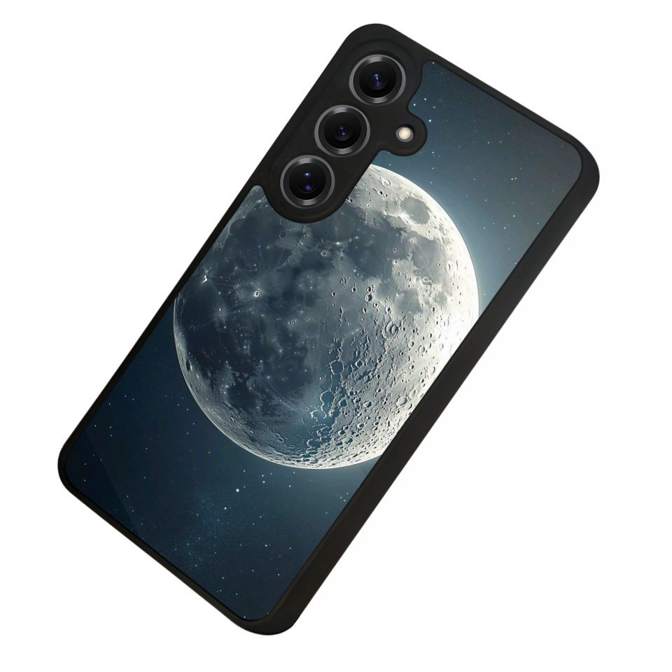 Samsung Galaxy S25 Uyumlu Ay Tasarımlı Glossy Premium Kılıf