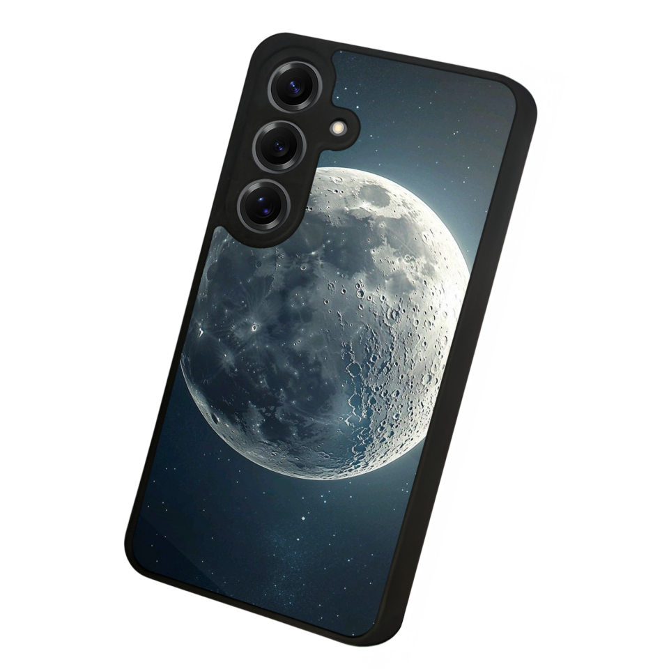 Samsung Galaxy S25 Uyumlu Ay Tasarımlı Glossy Premium Kılıf