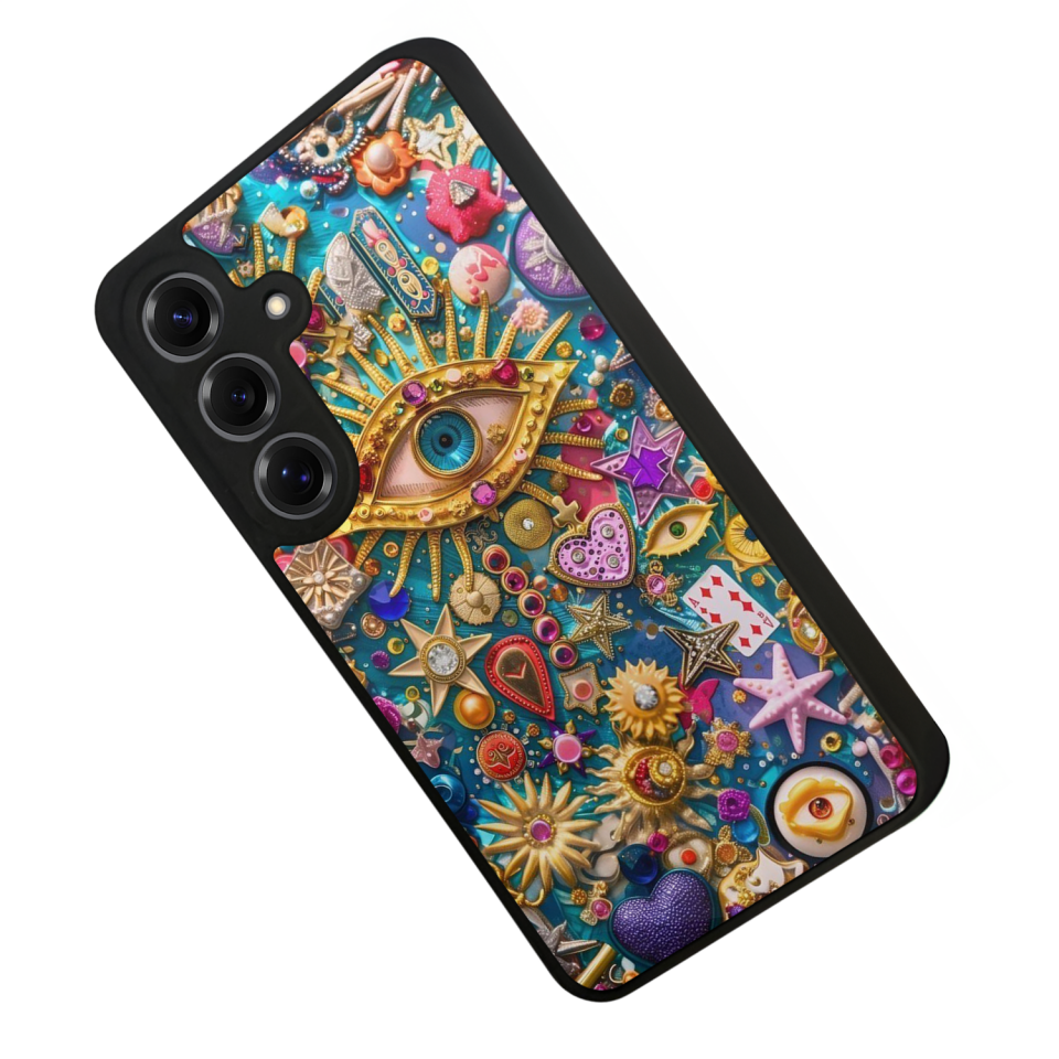 Samsung Galaxy S25 Uyumlu Göz Tasarımlı Glossy Premium Kılıf