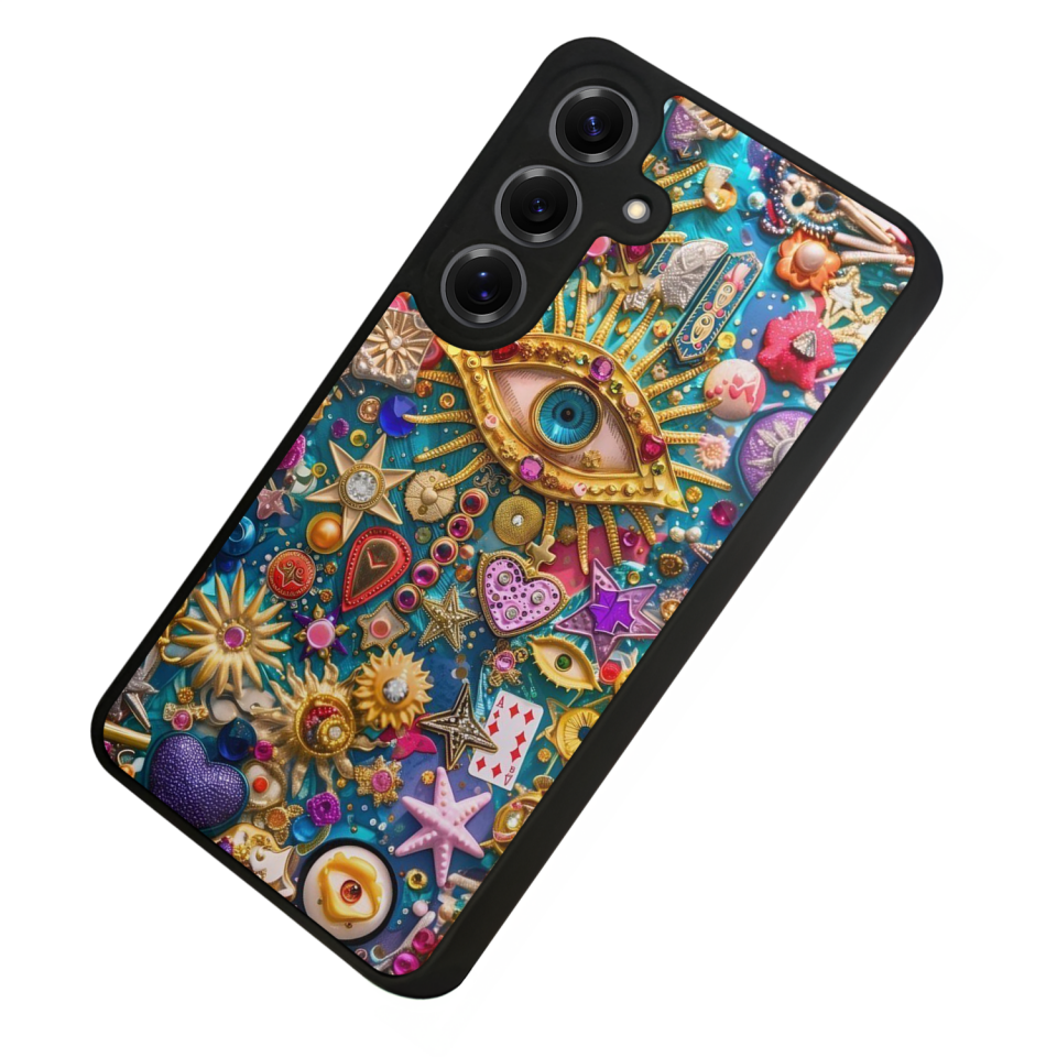 Samsung Galaxy S25 Uyumlu Göz Tasarımlı Glossy Premium Kılıf