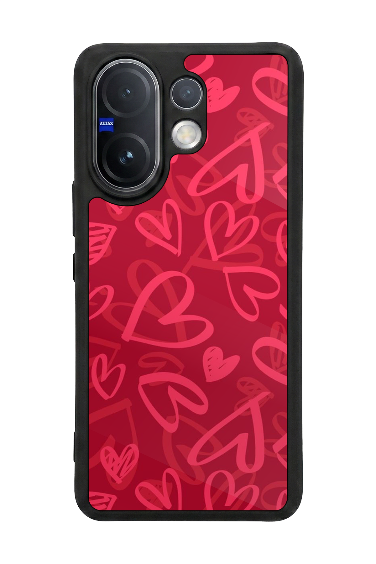 Vivo V60 Uyumlu Kalp Love Tasarımlı Glossy Premium Kılıf