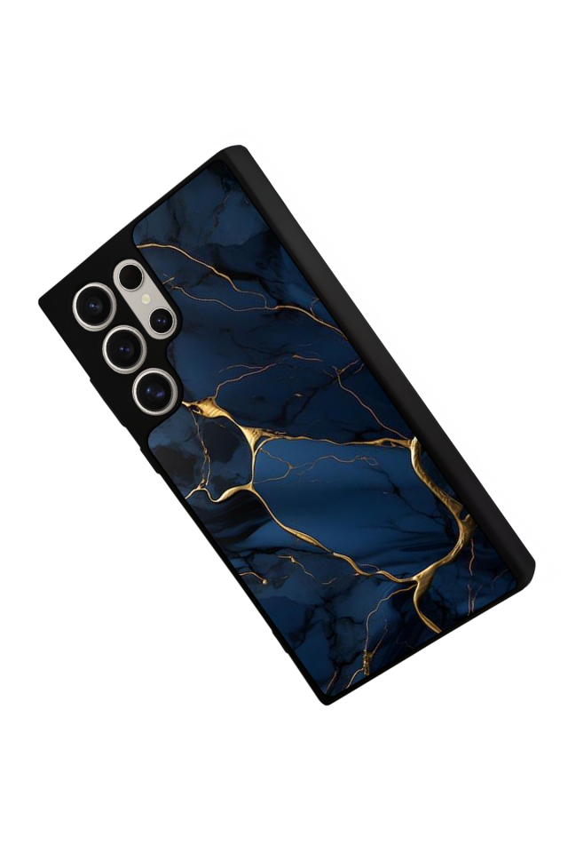 Samsung Galaxy S22 Ultra Uyumlu Mermer Marble Tasarımlı Glossy Premium Kılıf