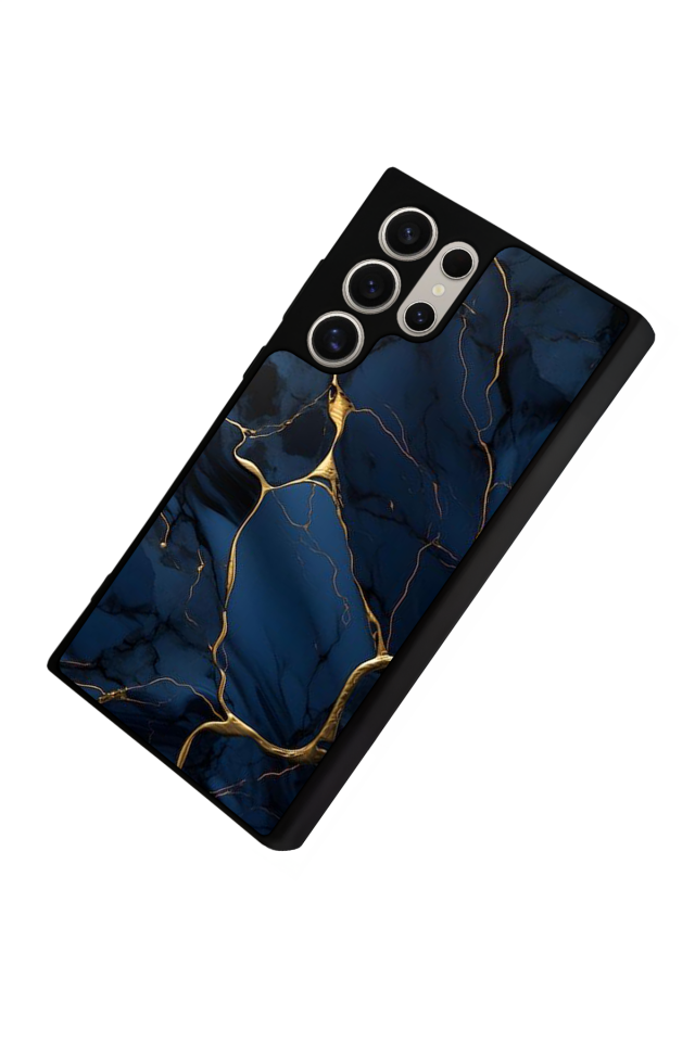 Samsung Galaxy S22 Ultra Uyumlu Mermer Marble Tasarımlı Glossy Premium Kılıf