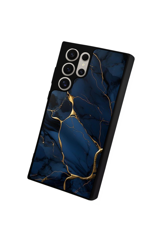 Samsung Galaxy S22 Ultra Uyumlu Mermer Marble Tasarımlı Glossy Premium Kılıf