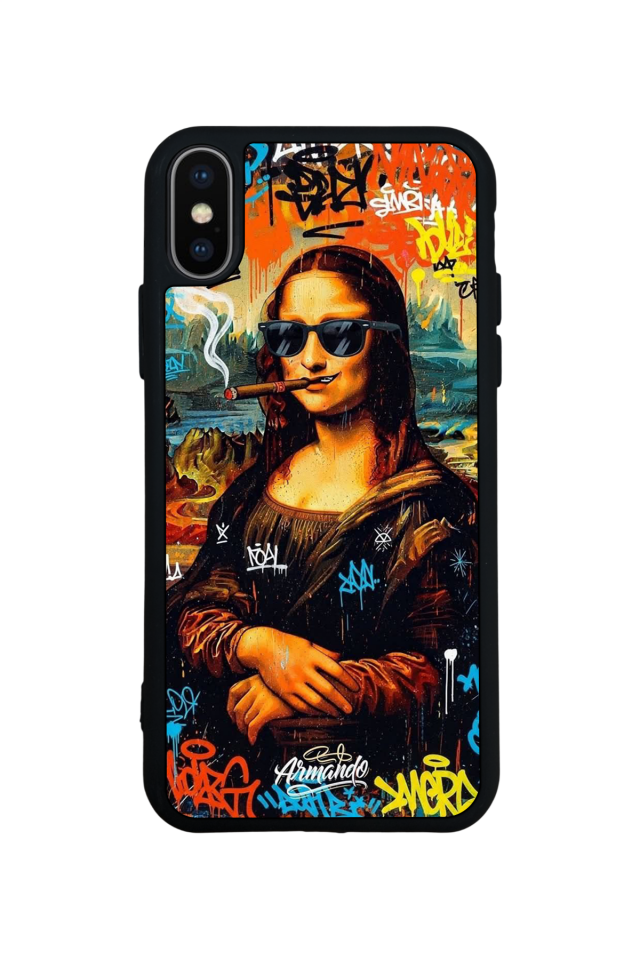 iPhone X/ XS Uyumlu Monalisa Tasarımlı Glossy Premium Kılıf