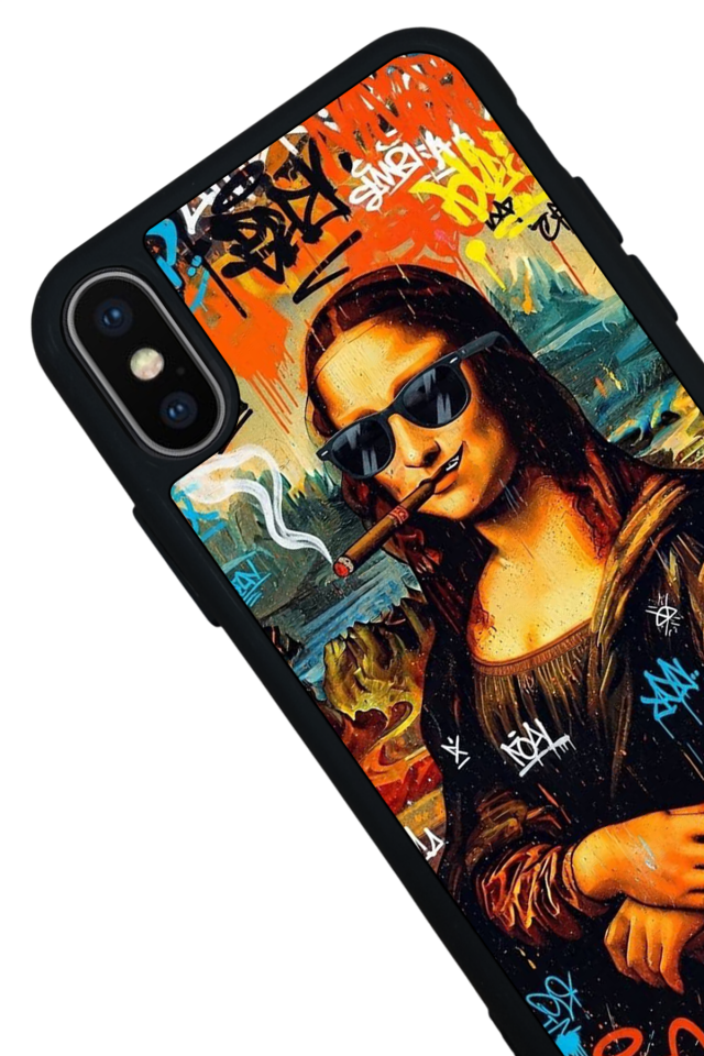 iPhone X/ XS Uyumlu Monalisa Tasarımlı Glossy Premium Kılıf