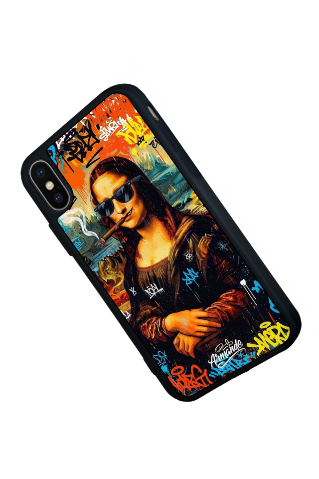 iPhone X/ XS Uyumlu Monalisa Tasarımlı Glossy Premium Kılıf