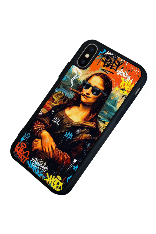 iPhone X/ XS Uyumlu Monalisa Tasarımlı Glossy Premium Kılıf