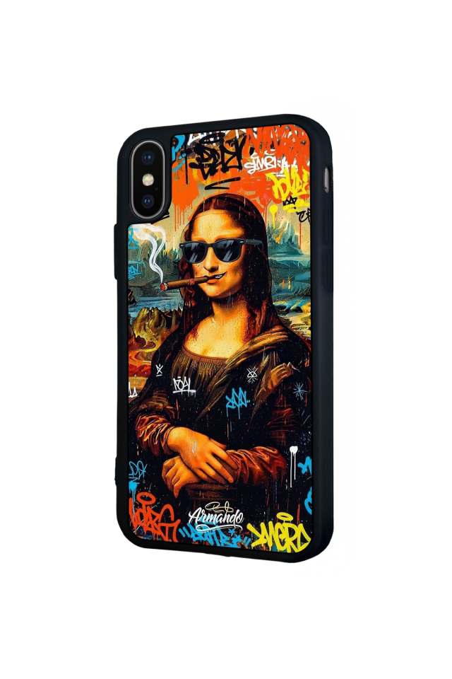 iPhone X/ XS Uyumlu Monalisa Tasarımlı Glossy Premium Kılıf