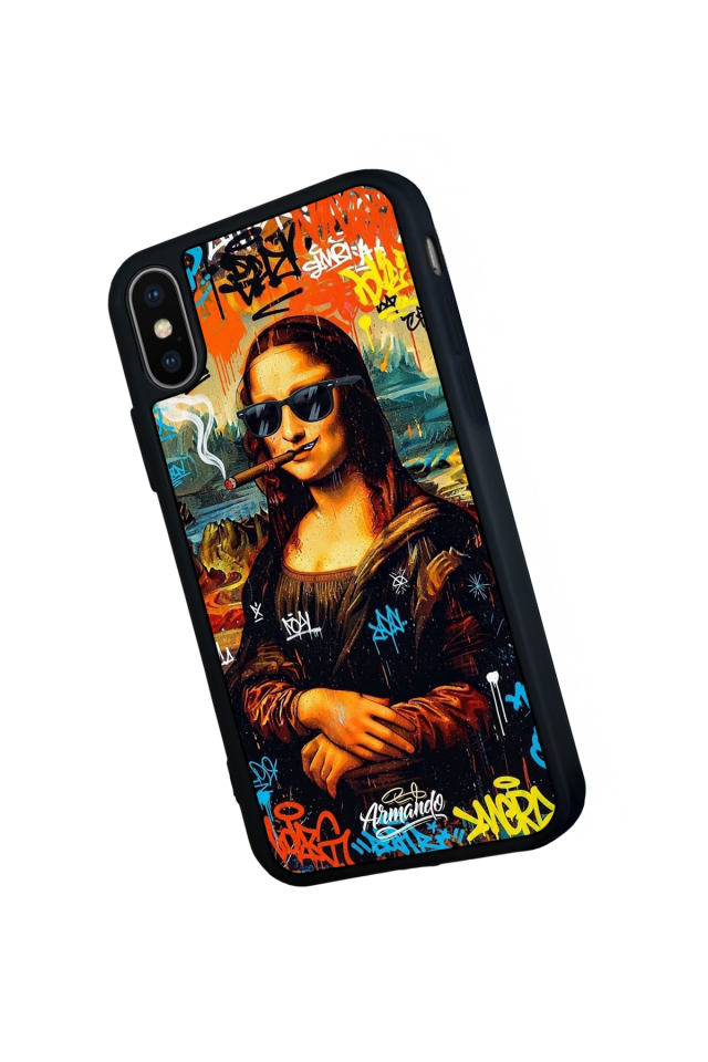 iPhone X/ XS Uyumlu Monalisa Tasarımlı Glossy Premium Kılıf