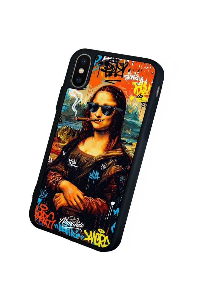 iPhone X/ XS Uyumlu Monalisa Tasarımlı Glossy Premium Kılıf